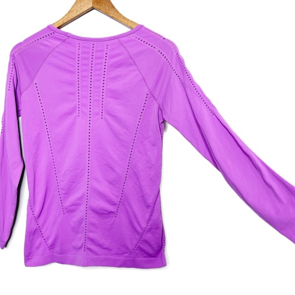 Athleta Women's Purple Vented Long Sleeve Stretch Crewneck Workout Athletic Top - Picture 14 of 16
